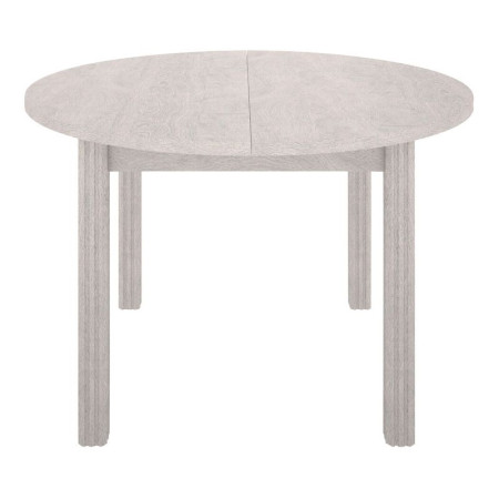 Table ronde avec allonge DAISY imitation chêne blanchi